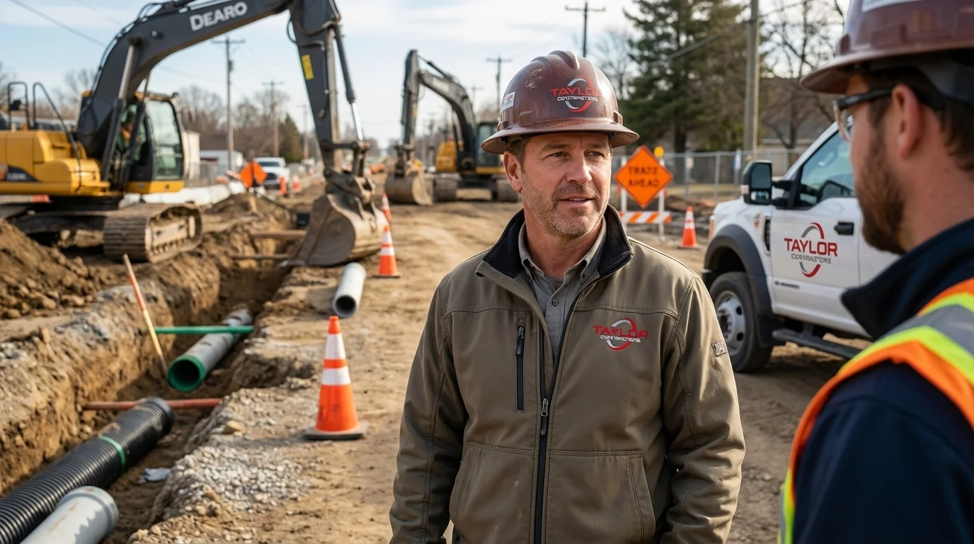 Taylor Contractors team leader on site NZ