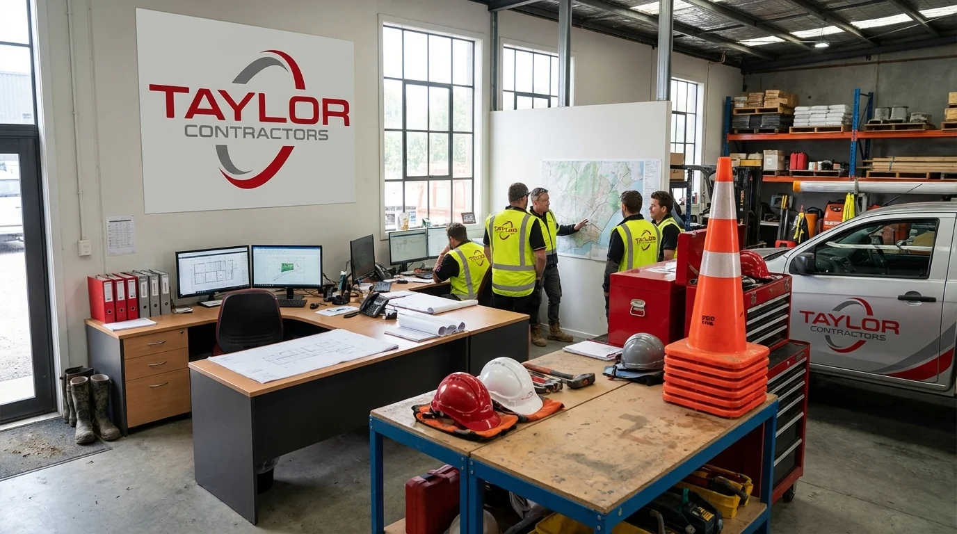 Taylor Contractors operations workspace NZ